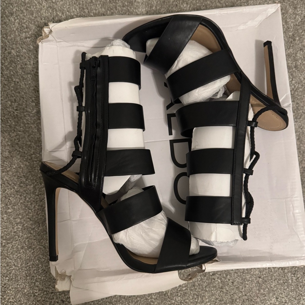 Aldo Black High Heel Strappy Heels